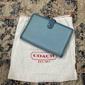 Coach Vintage Pen Blue Leather Address  Book  with Pen and Organizer Wallet.
